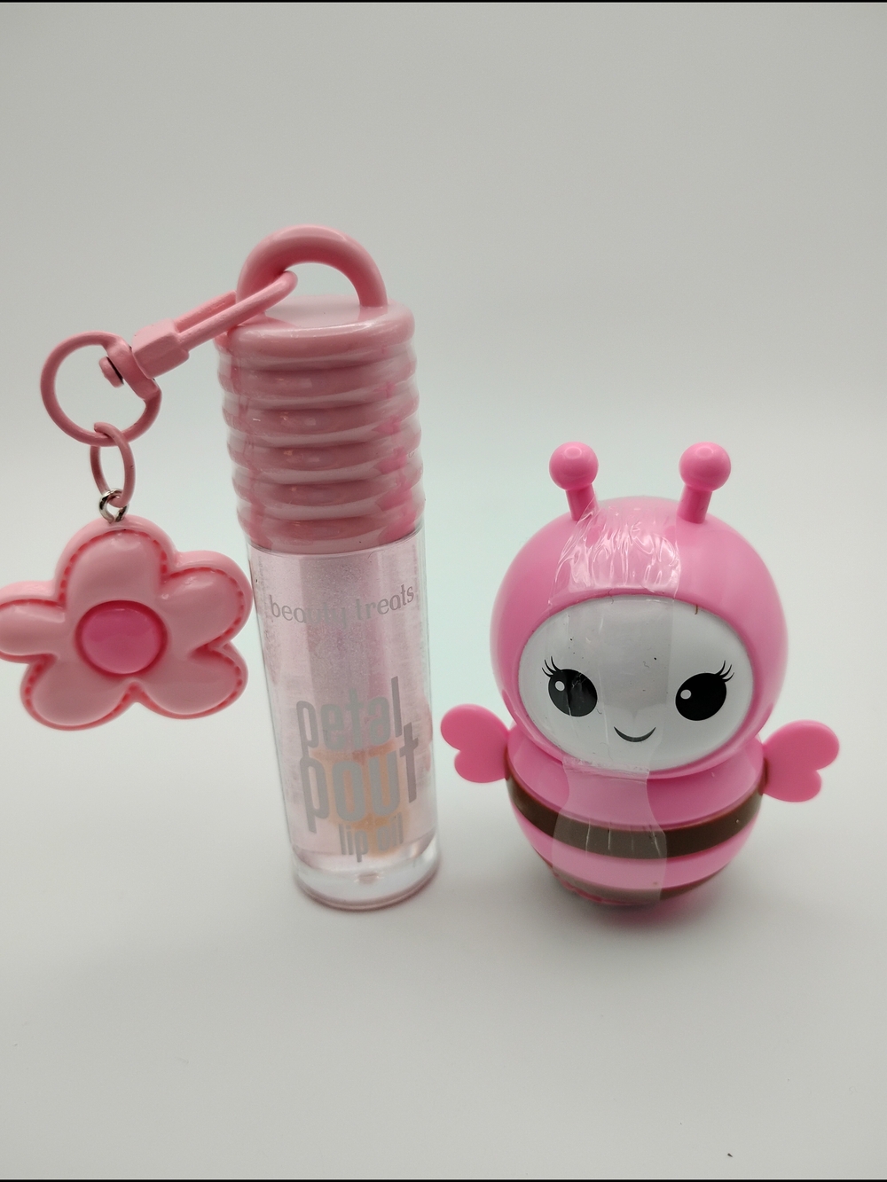 Petal Pout Pink Lip Oil By Beauty Treats & Bumblebee Lip Balm
